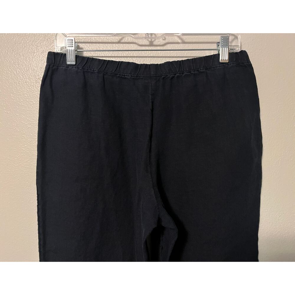 J Jill 100% Linen Stretch Crop Pants Women’s Small Petite Blue Pull-On Wide Leg - Picture 5 of 11